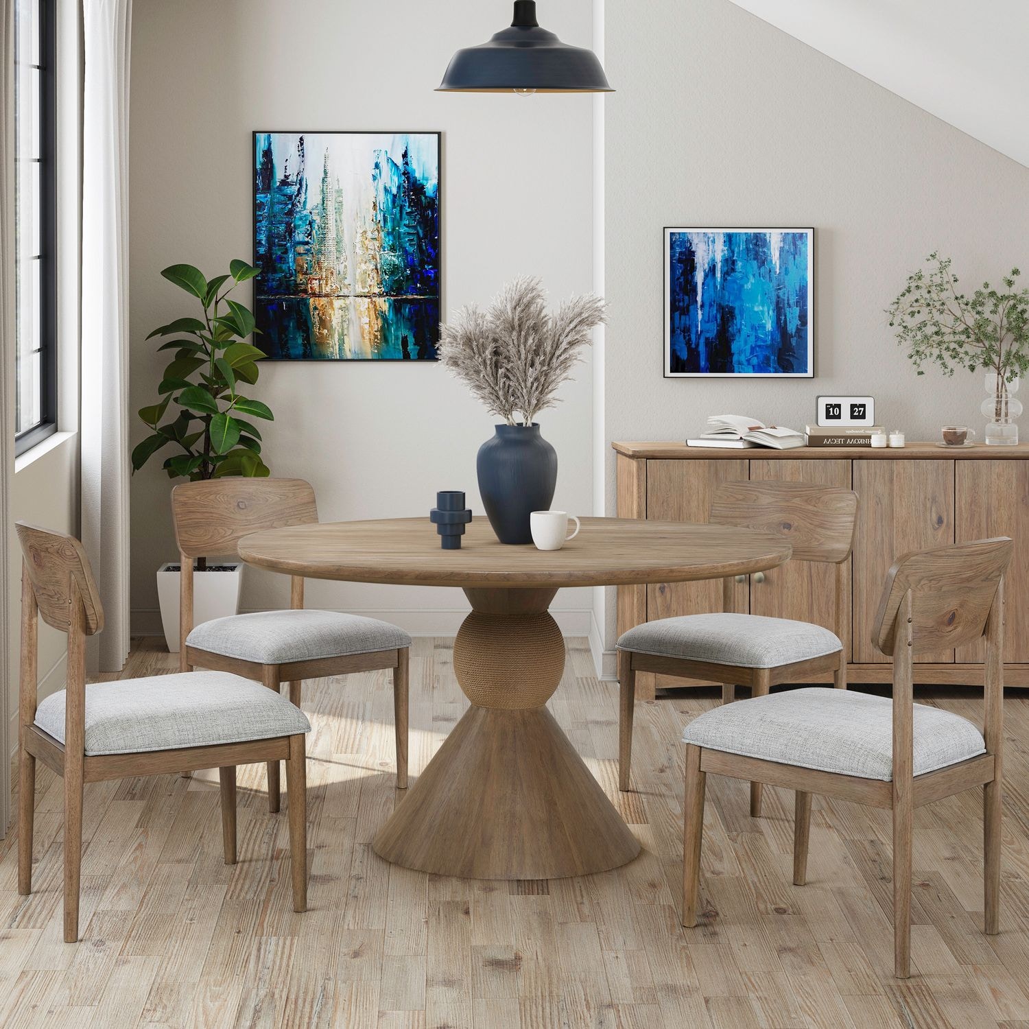  5 Piece Round Ped Table Set 
