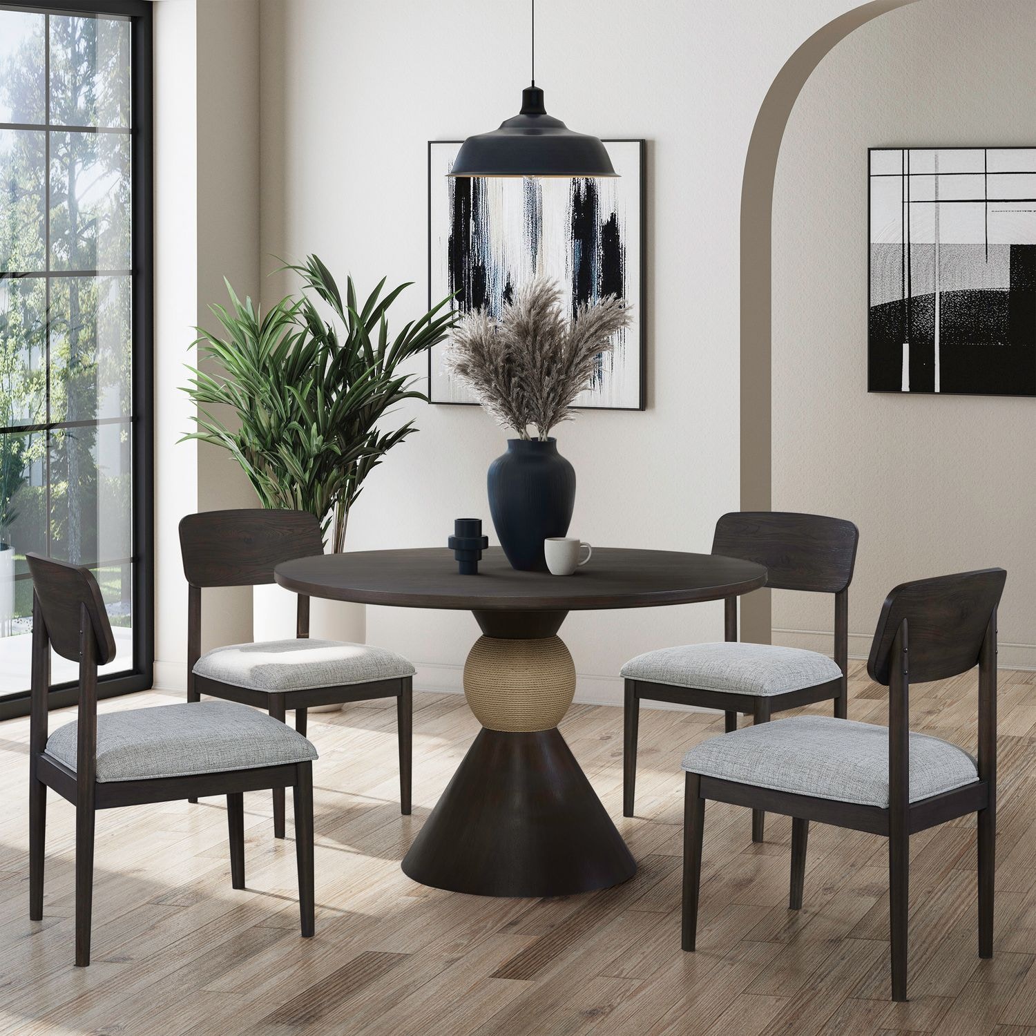  Opt 5 Piece Pedestal Table Set 