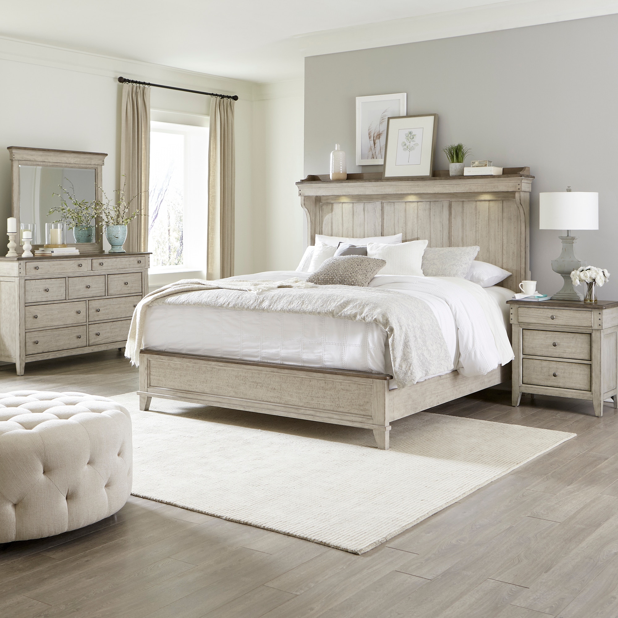 Liberty Furniture Bedroom King Mantle Bed 457BRKMT Hickory