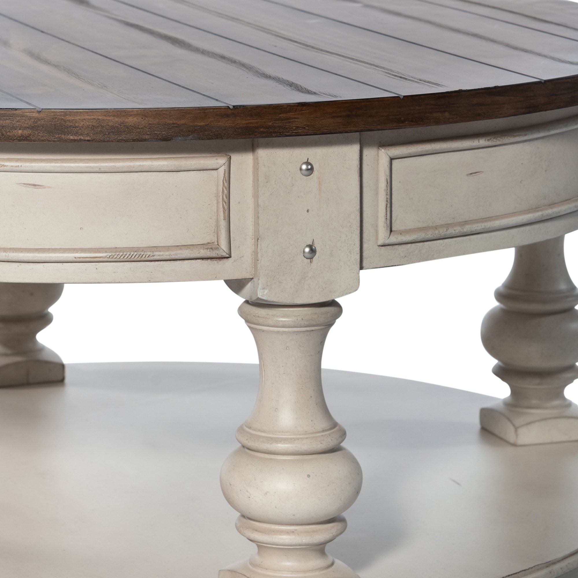 liberty morgan creek white tobacco round cocktail table