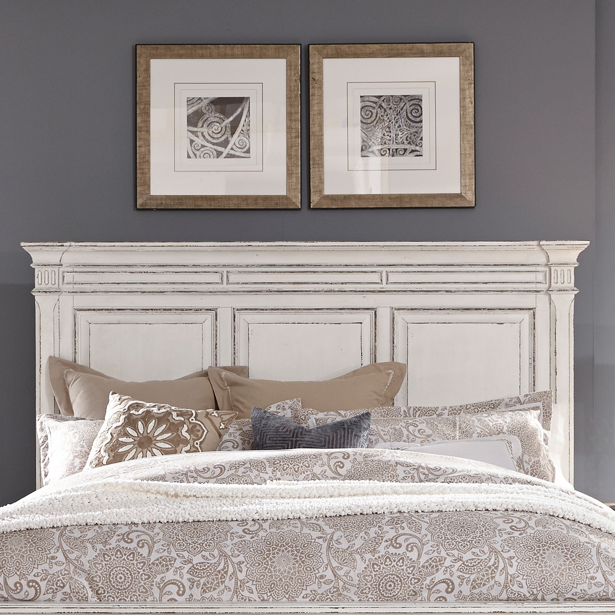 Abbey park antique white 2024 panel bedroom set