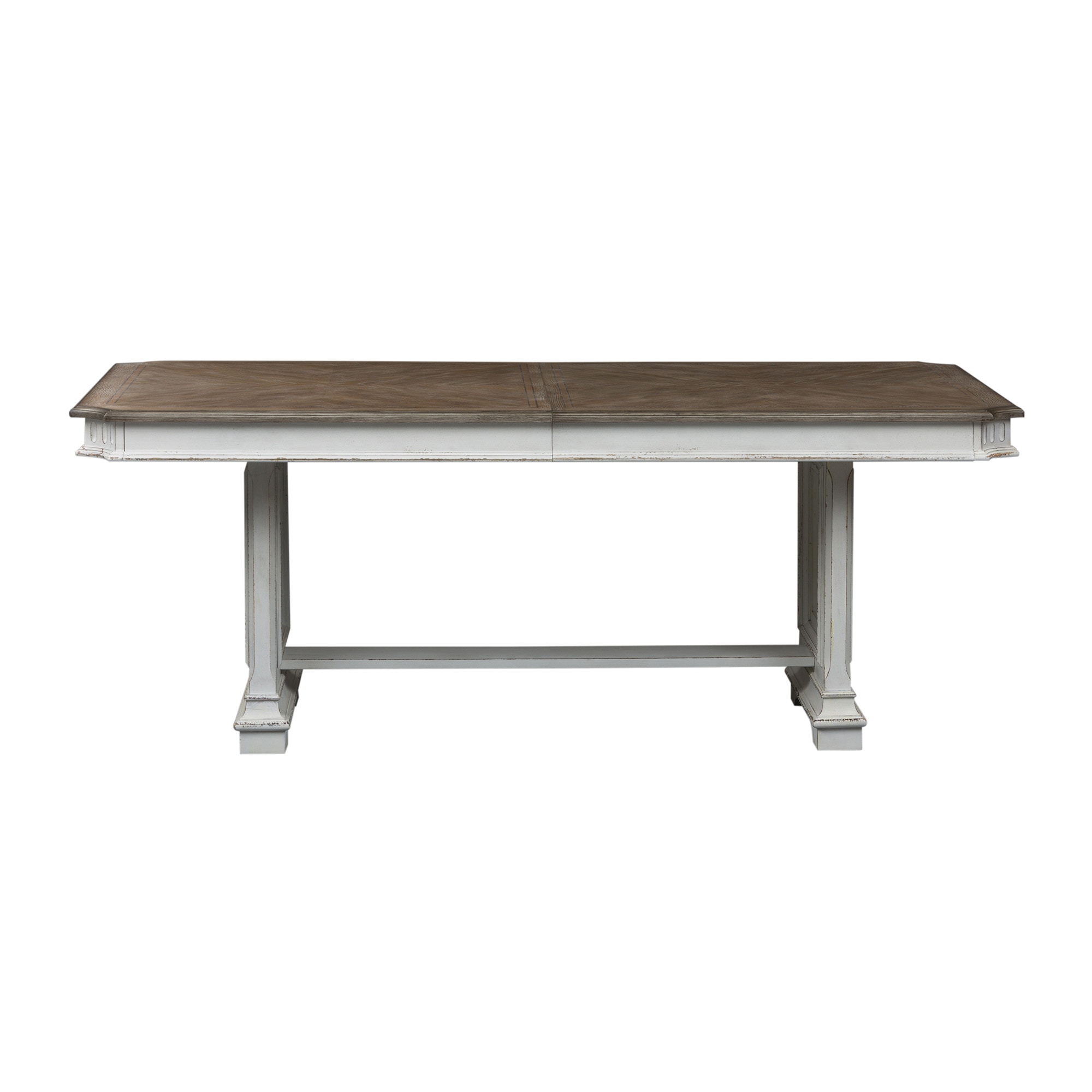 Abbey park antique white trestle outlet table