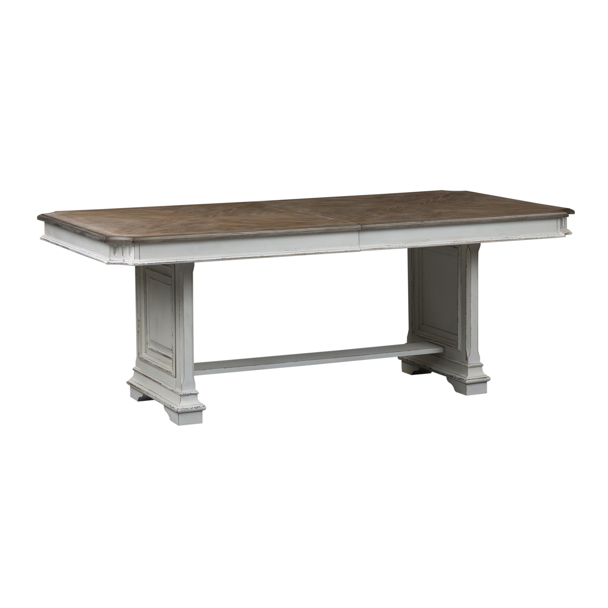 Abbey park antique white trestle outlet table