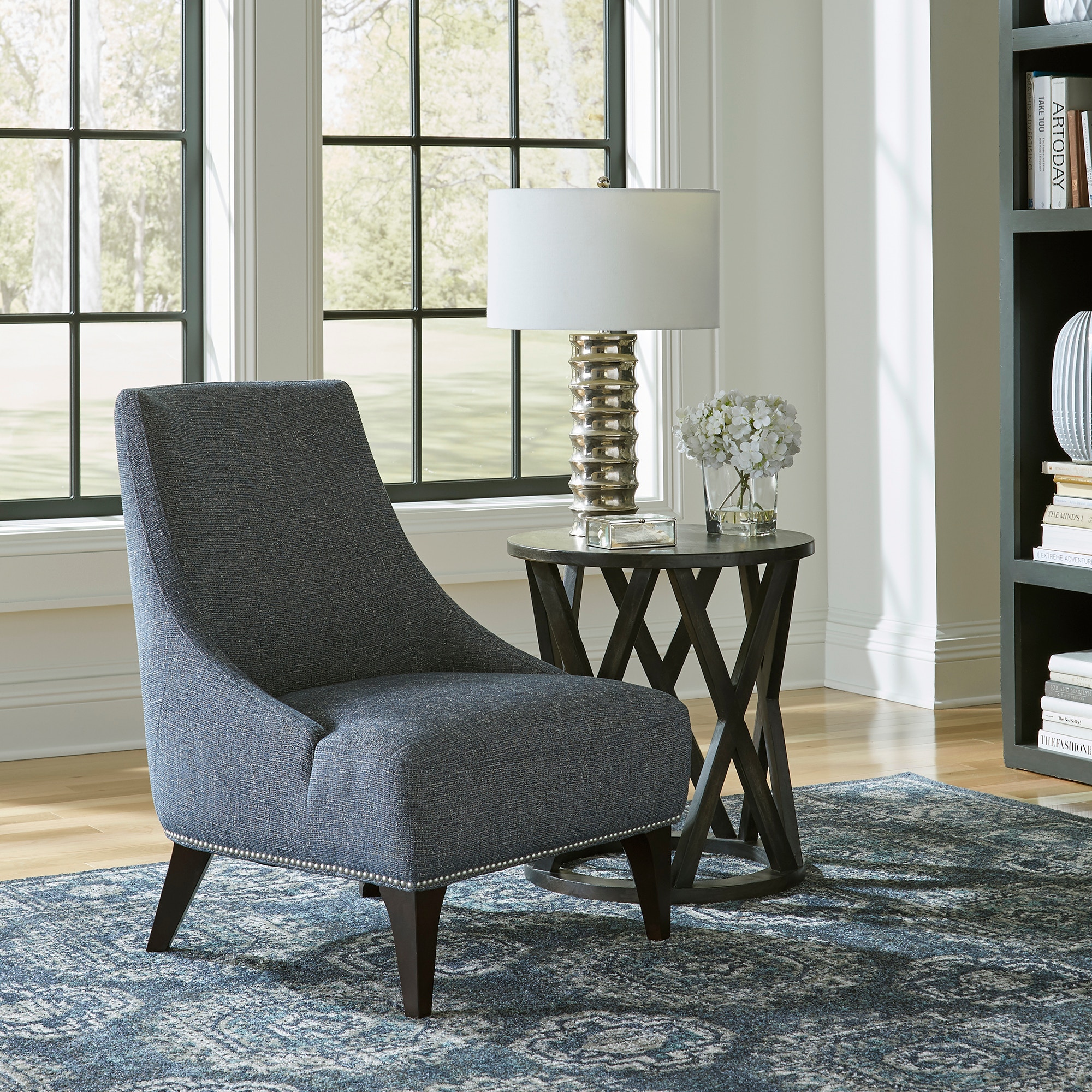 Blue gray accent discount chair