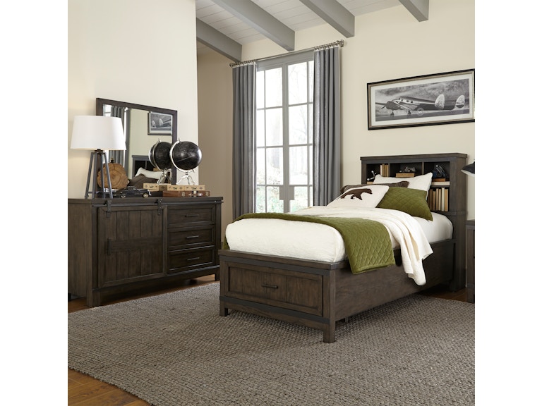 Liberty Furniture Full Bookcase Bed, Dresser and Mirror 759-YBR-FBBDM 759-YBR-FBBDM