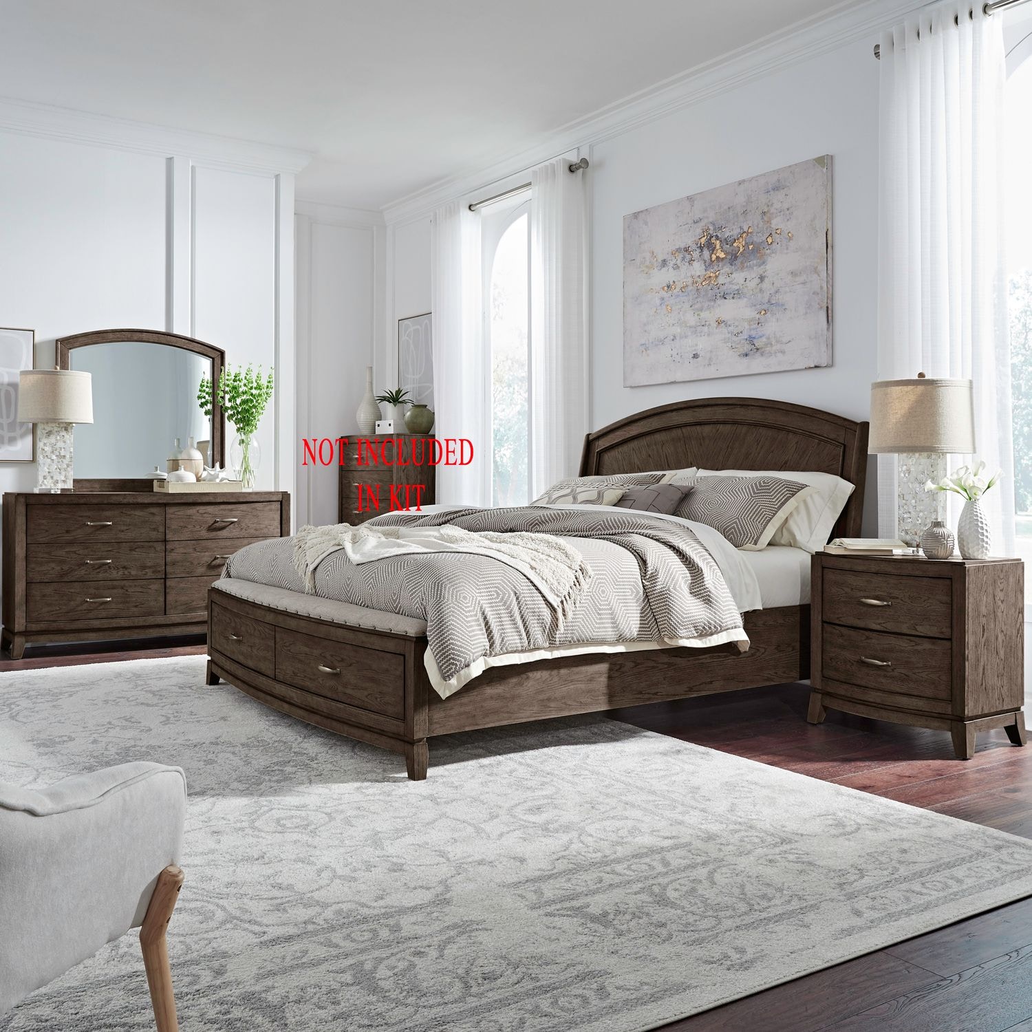 white christmas dresses Transitional Espresso Queen Storage Bedroom Set main image 1