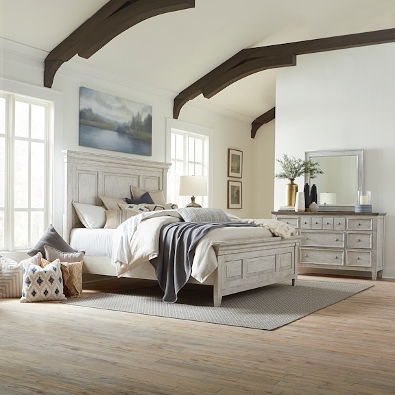 Liberty Furniture Heartland King Panel Bed, Dresser and Mirror 824-BR-KPBDM 824-BR-KPBDM
