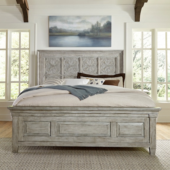 Liberty Furniture Heartland Carved Decorative Queen Panel Bed 824-BR-OQPB 013064808