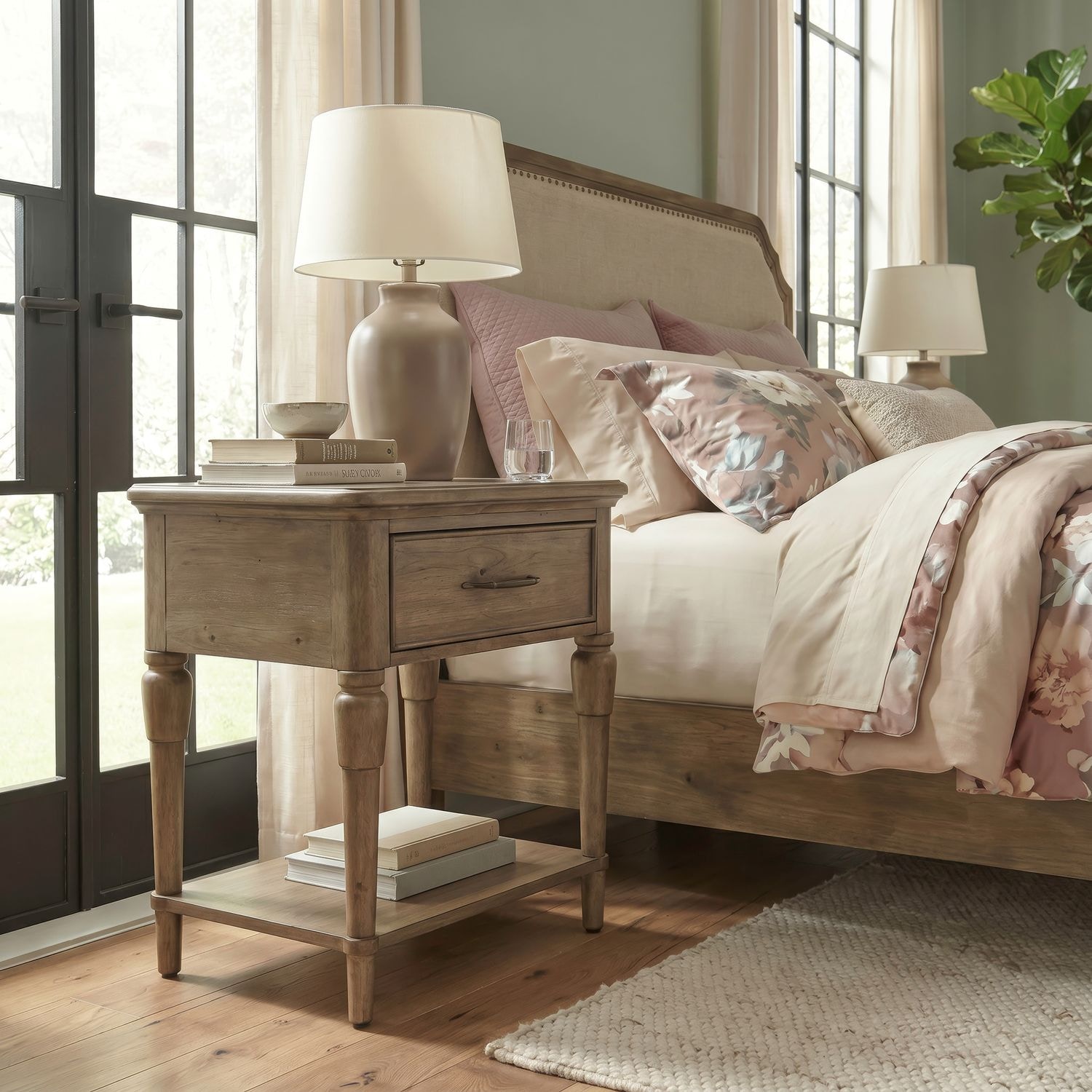  Open Nightstand with Charging Station 866-BR63