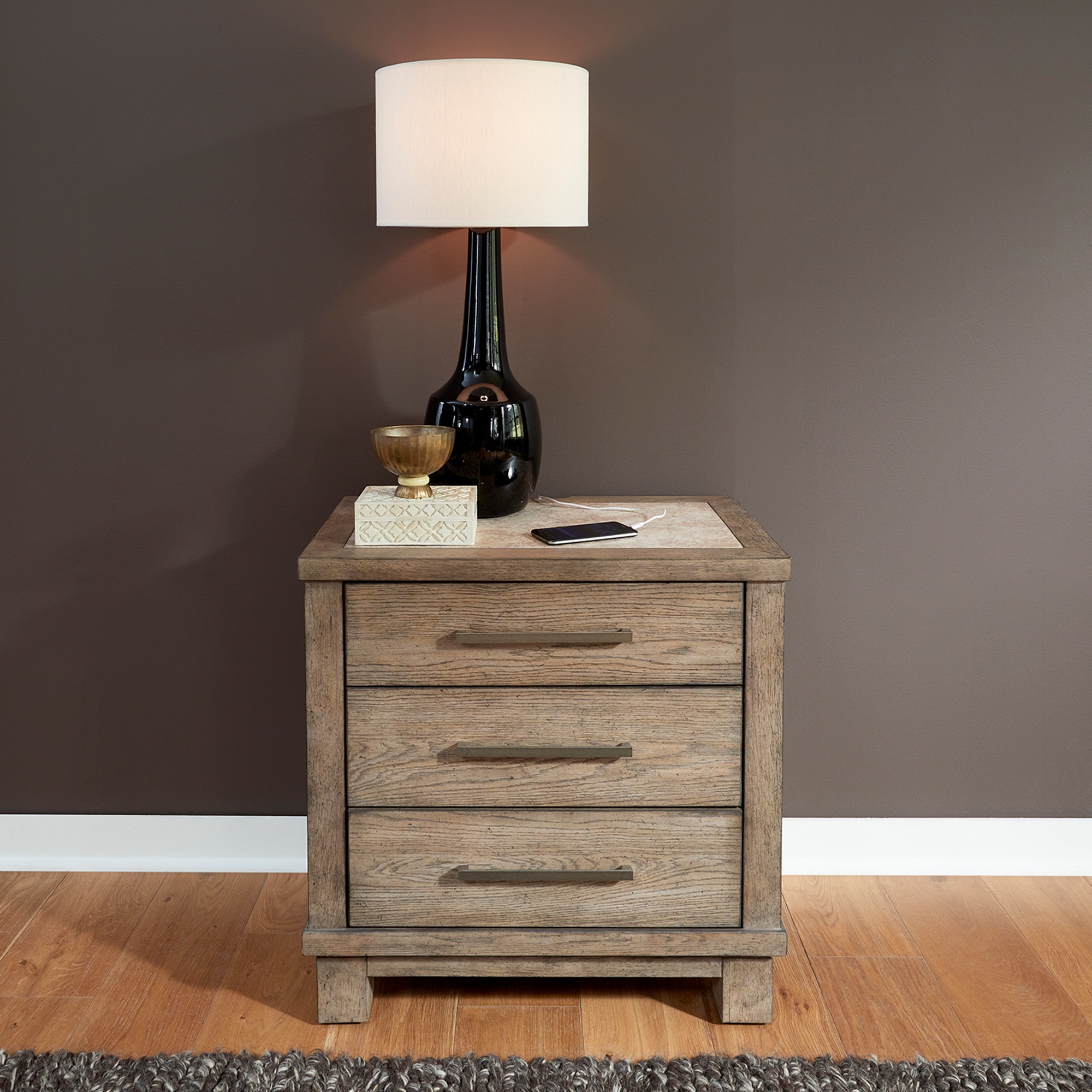 Liberty Furniture Bedroom 3 Drawer Night Stand with Charging