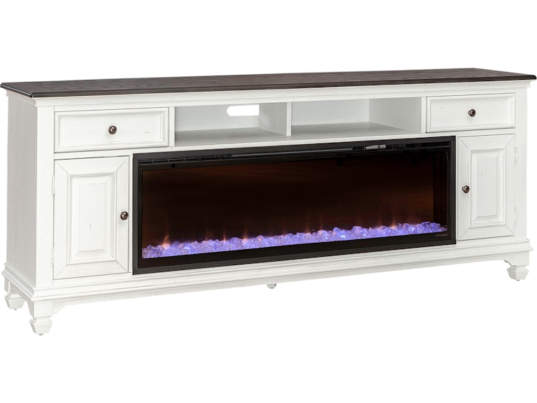 Liberty Furniture Living Room 417 80 Inch Console with Fire FIRE-BOX ...