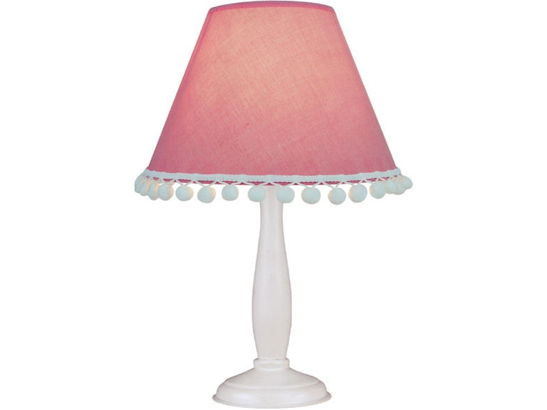 Lite Source Lamps And Lighting Table Lamp White Wood Body Pink Dot Lite Source Table Lamp White Wood Body Pink Dot Shade Ik 6098pink