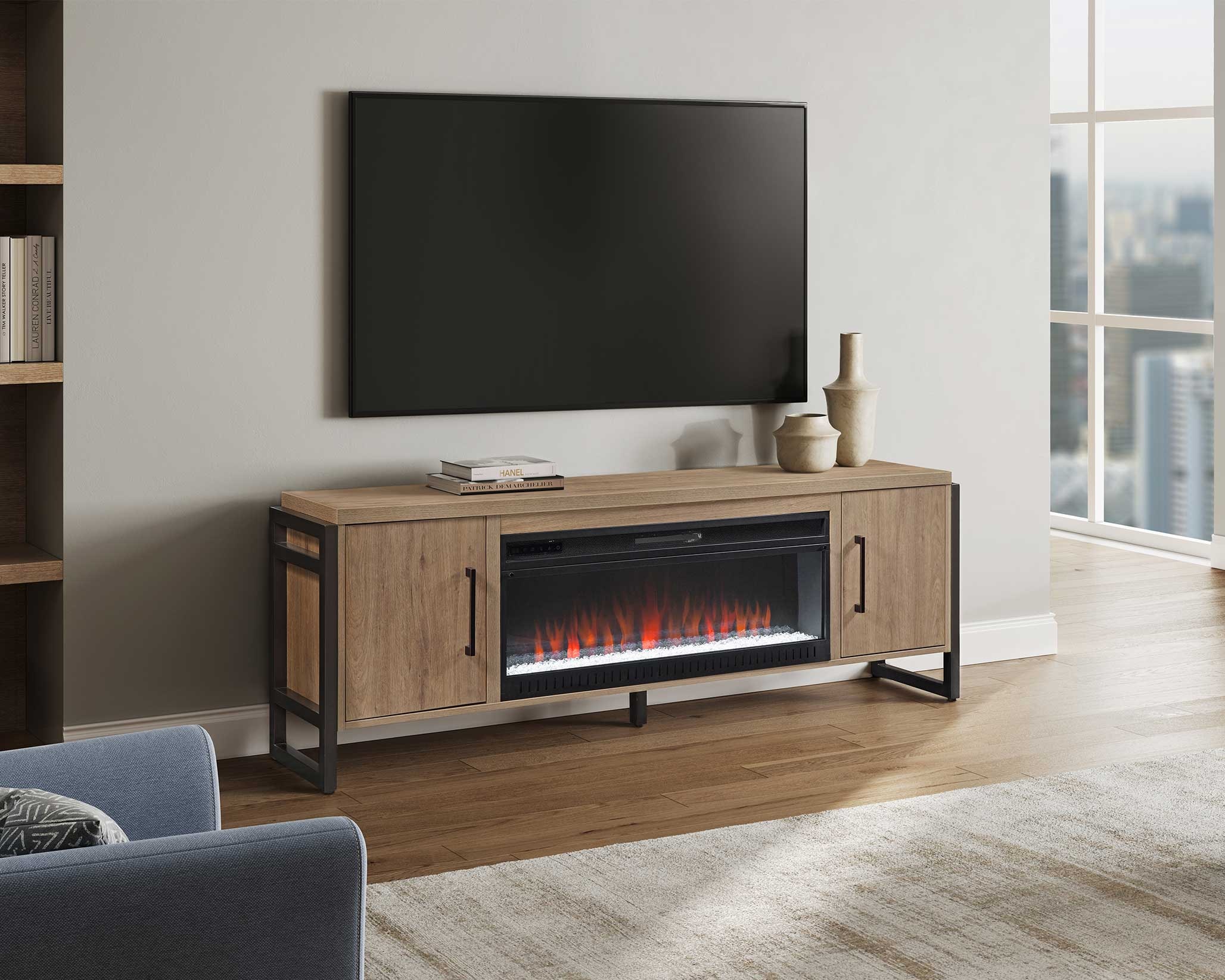 Martin Furniture Home Entertainment 80 Inch Fireplace TV Stand