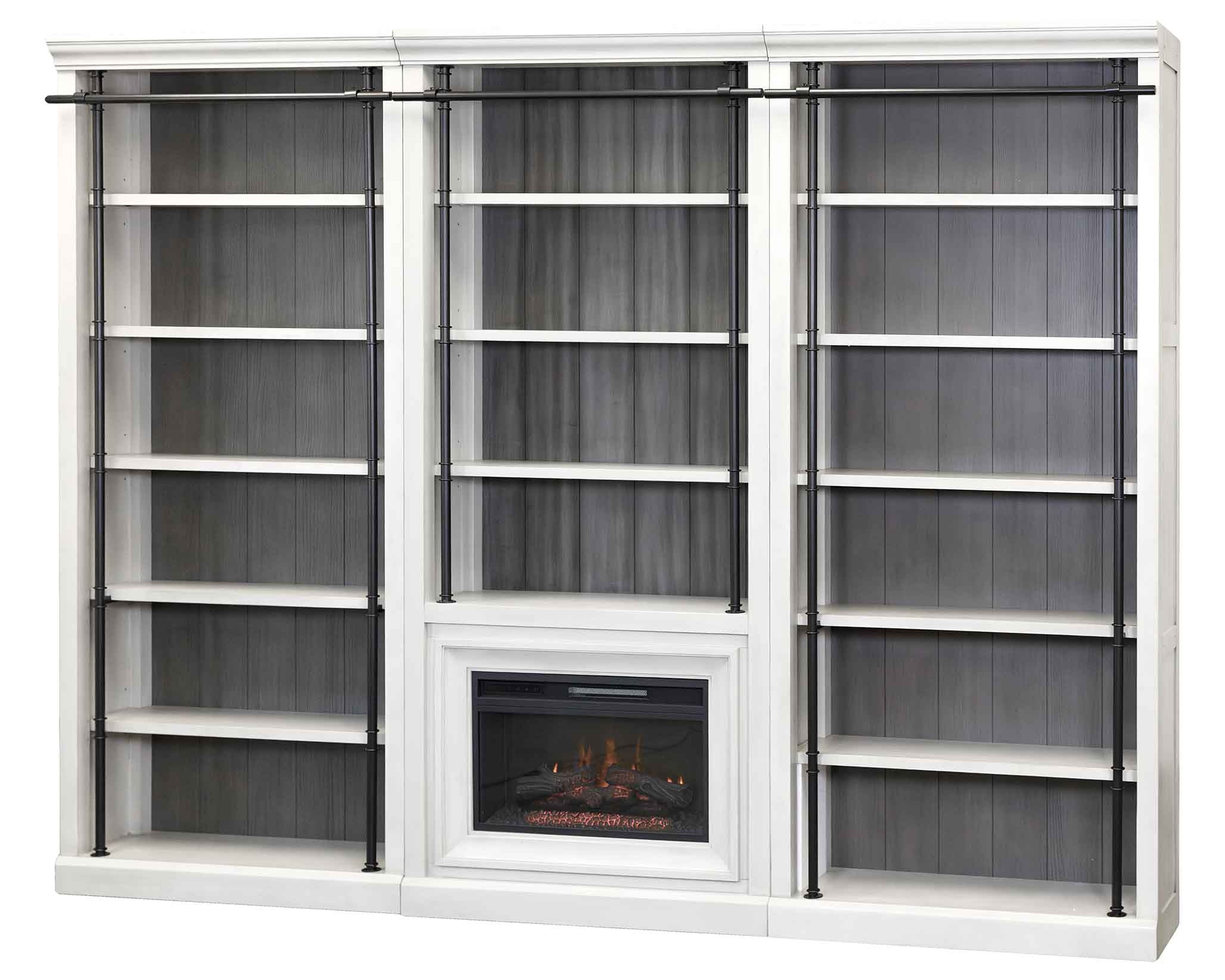 Martin Furniture Home Office 94 Inch H Fireplace Bookcase Library