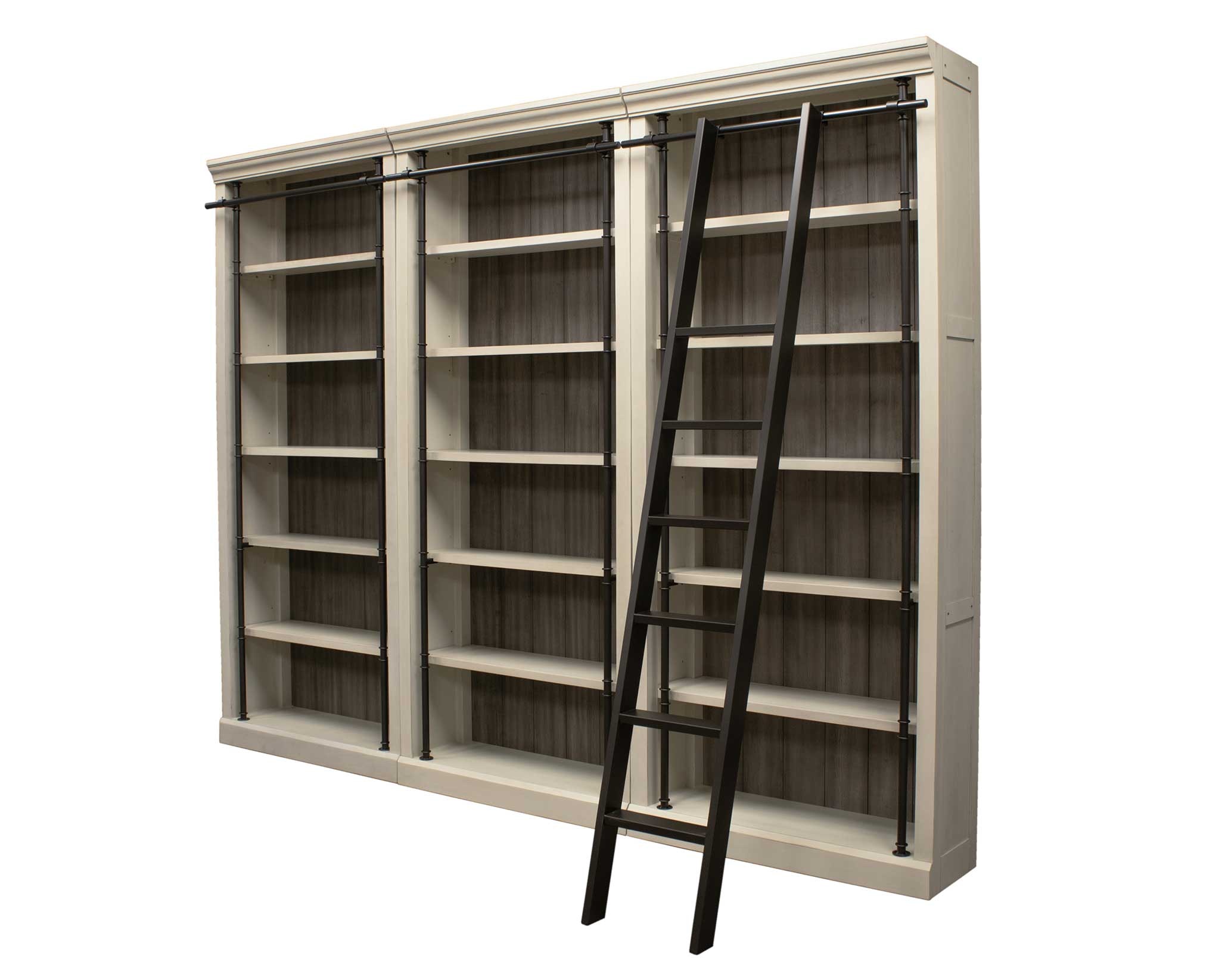  94 Inch H Three Bookcases with Ladder IMTE4094WKIT3PC