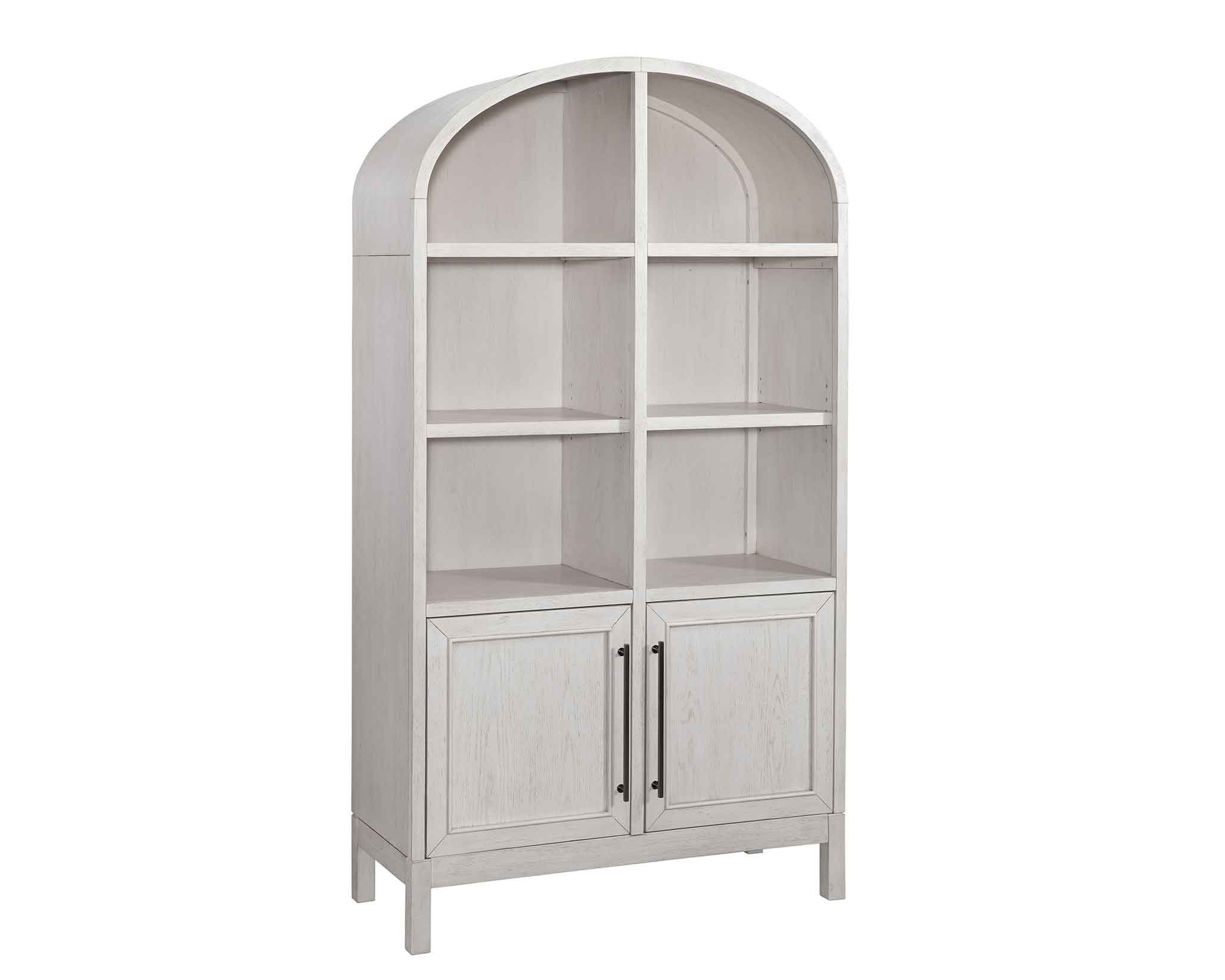 Martin Furniture 76 Inch H Arched Display Cabinet Bookcase IMOL4076DW