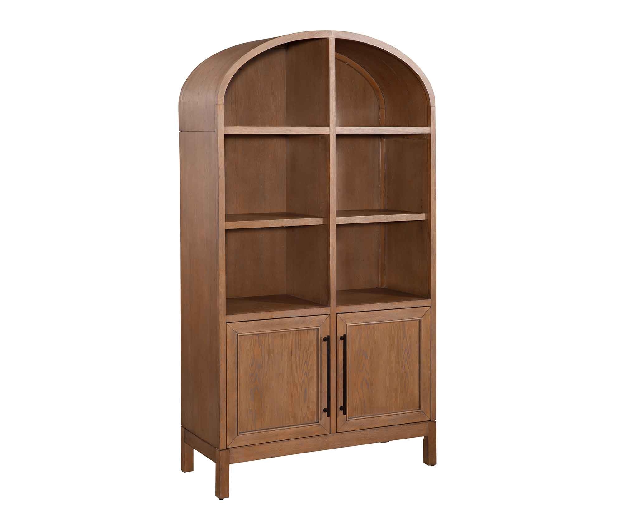 Martin Furniture 76 Inch H Arched Display Cabinet Bookcase IMOL4076DC