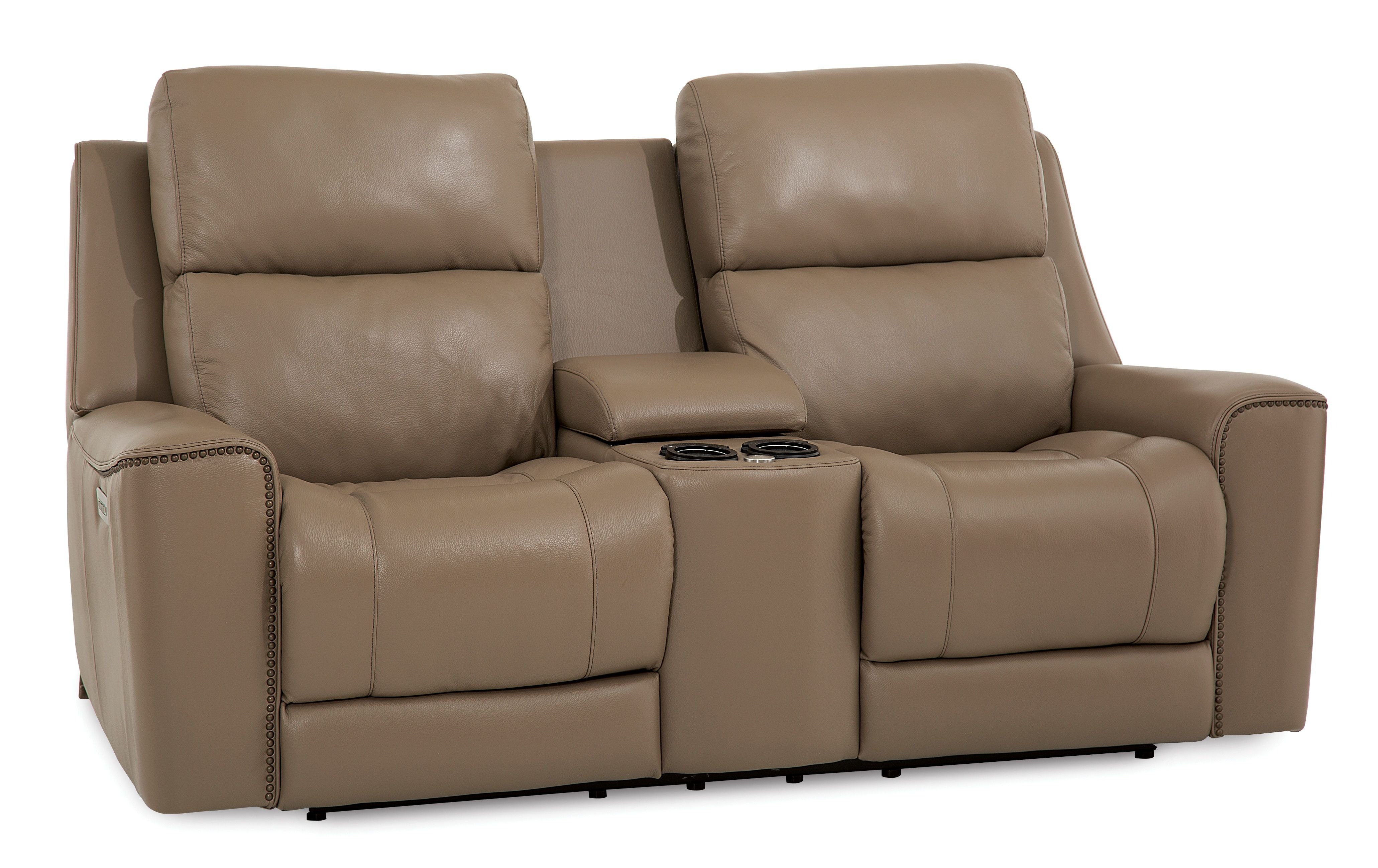 Console Loveseat Recliner Power With/Power Headrest and Power Lumbar By