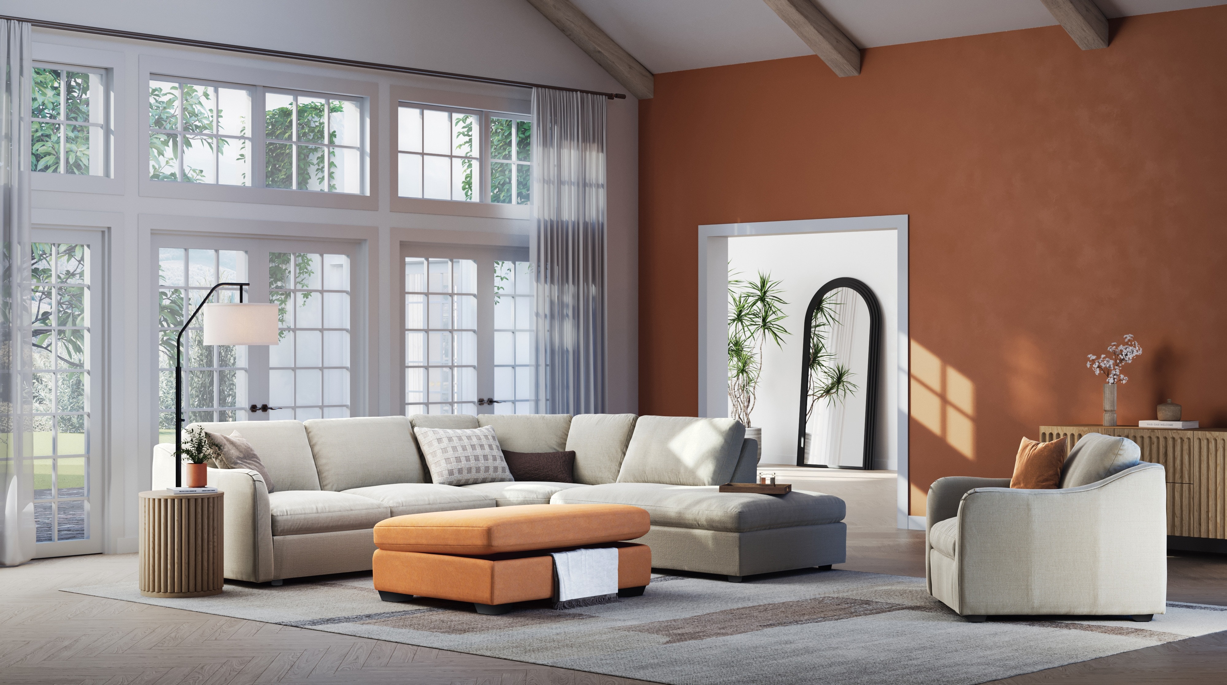  Madison Modern English Arm LHF Apartment Sofa 77681-92
