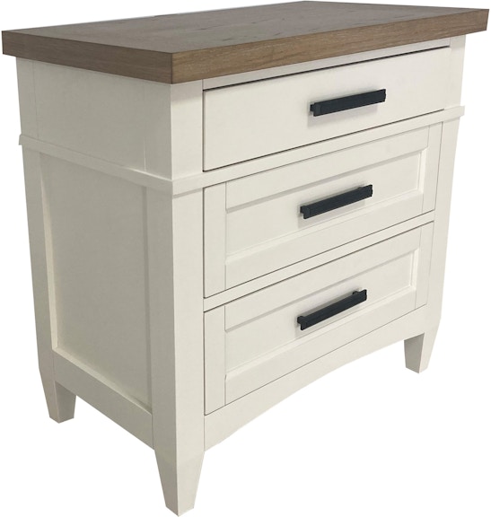 Parker House Americana Modern Americana Modern Bedroom 3 Drawer Nightstand with Charging Station AME-51303-COT