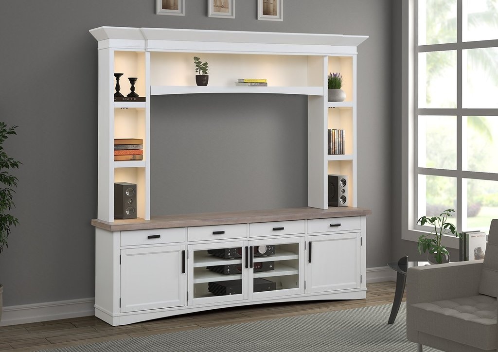 Parker House Home Entertainment 92 Inch TV Console With Hutch And 