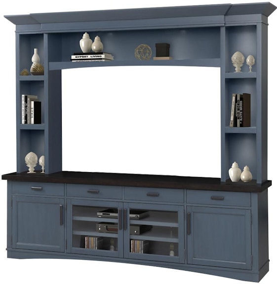Parker House Americana Modern 92 Inch TV Console With Hutch And Led Lights AME-92-3-DEN