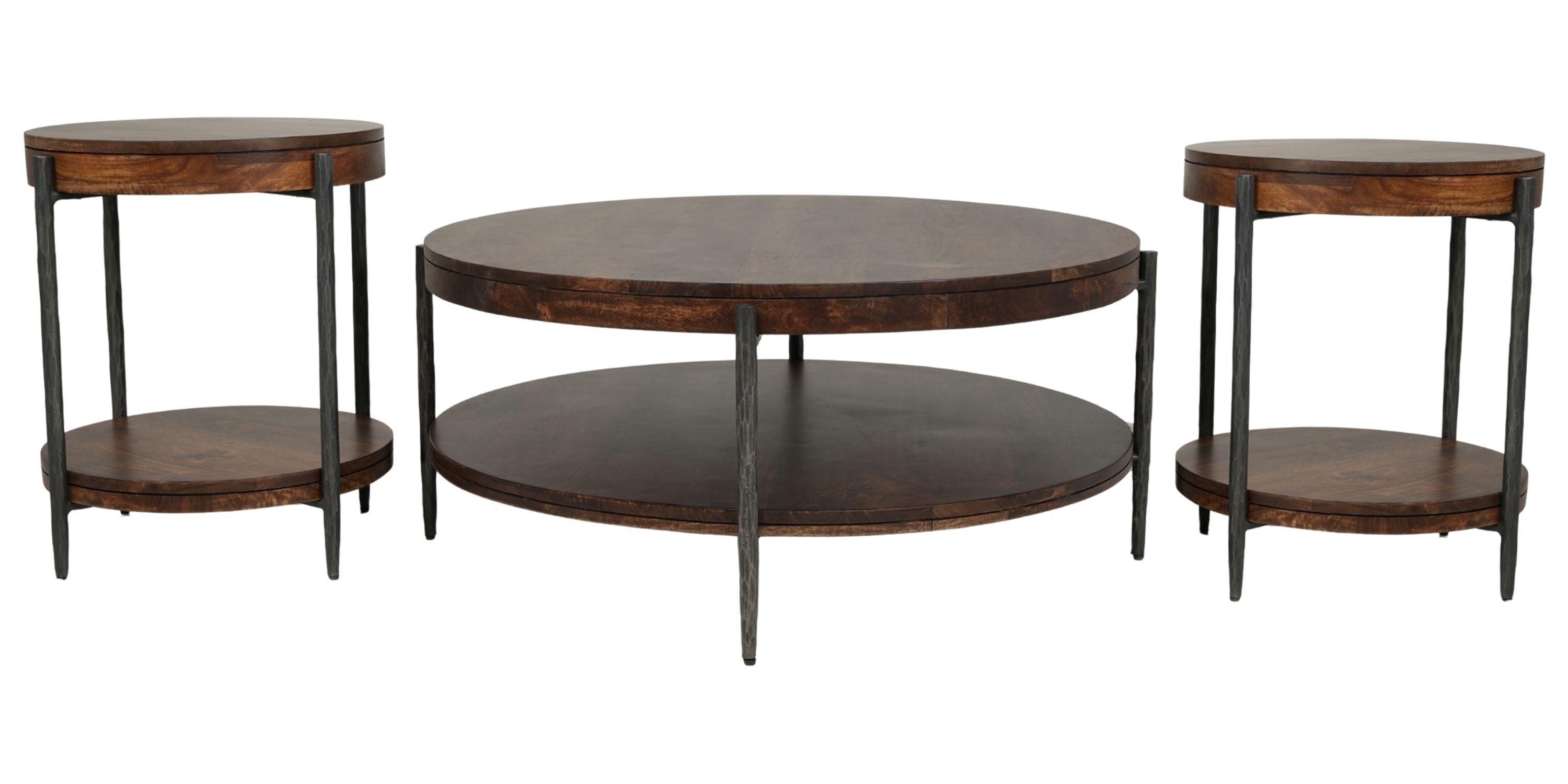 Parker House 41 Inch Round Cocktail Table with 2 End Tables BEN-KIT-3A-OC