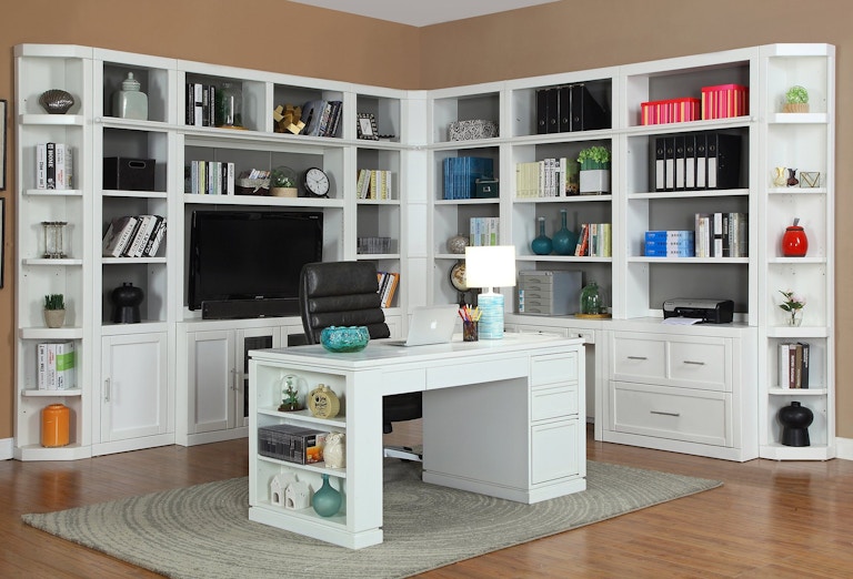 Corner Computer Desk with Hutch and Storage Shelves White