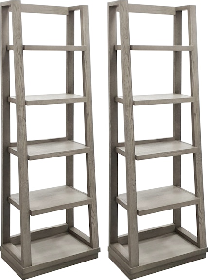 Parker House Pure Modern Moonstone Pair of Angled Etagere Bookcase Piers PUR-250AP PUR-250AP