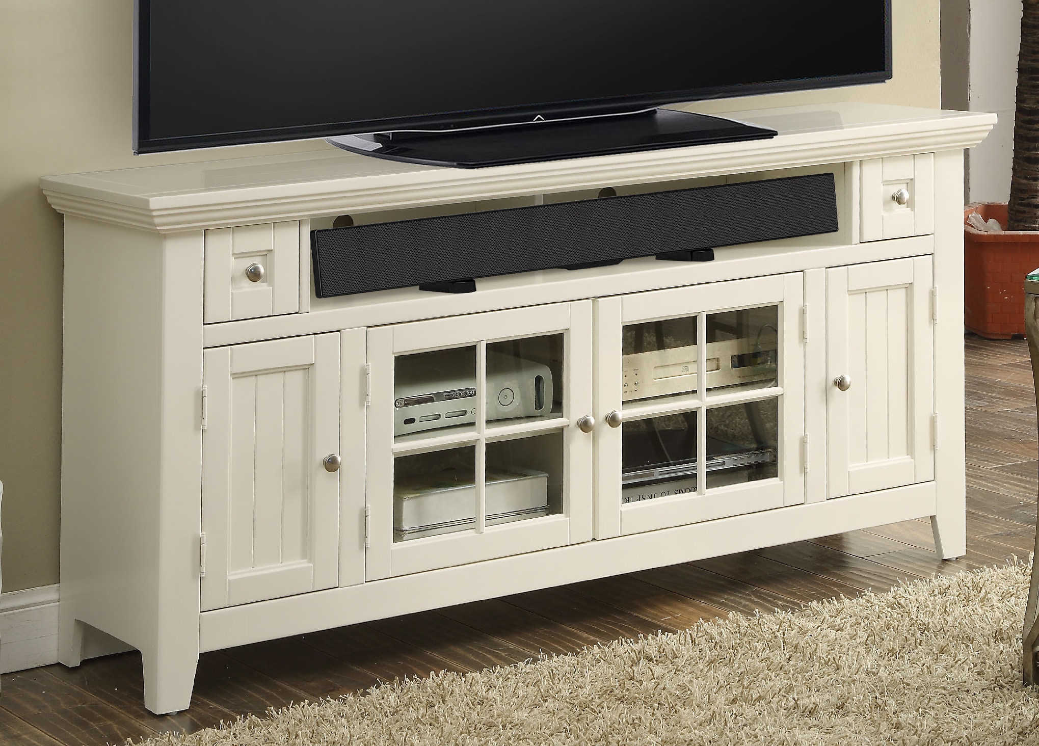 Parker house white on sale entertainment center