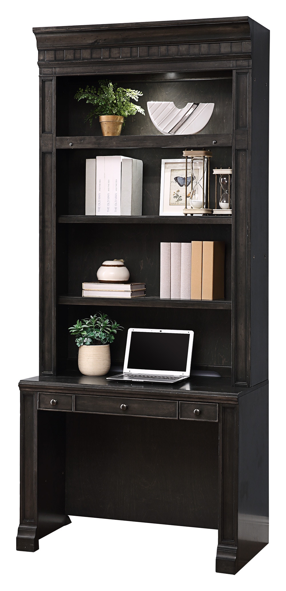 Library desk with deals hutch