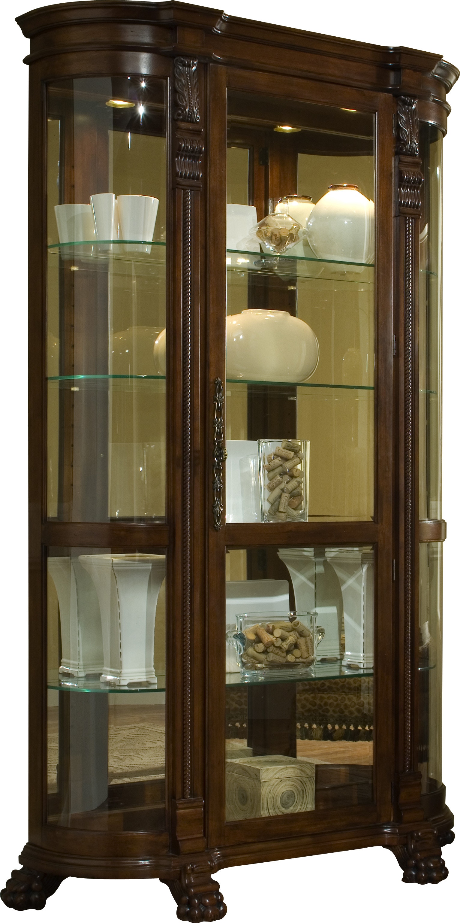 Tall curio deals cabinet