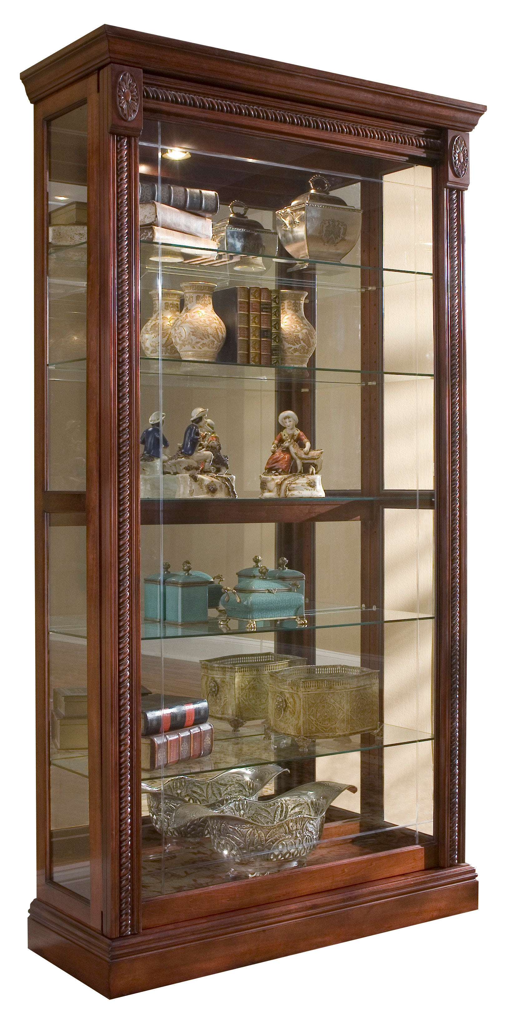 Sliding door curio deals cabinet