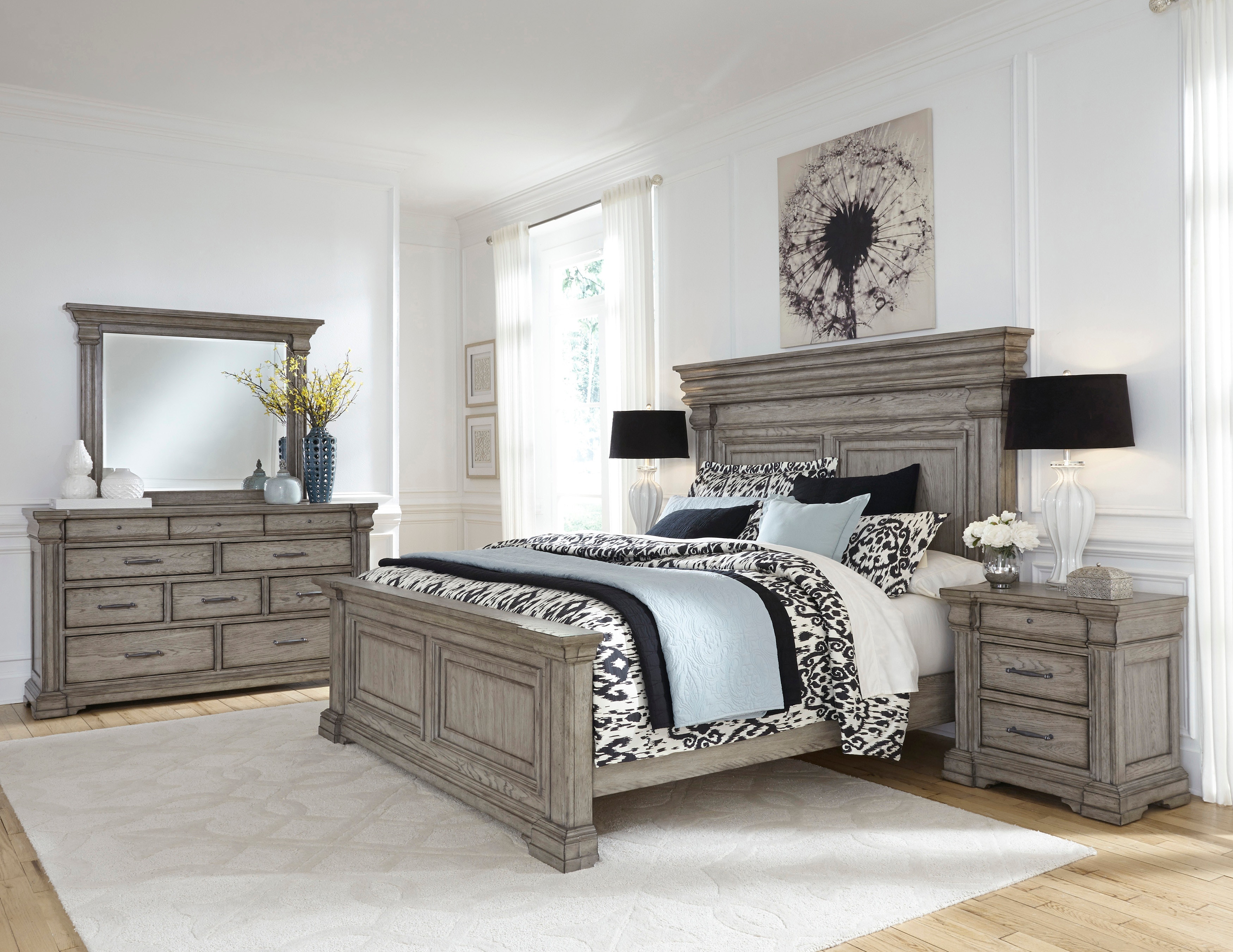 King size store grey bedroom set