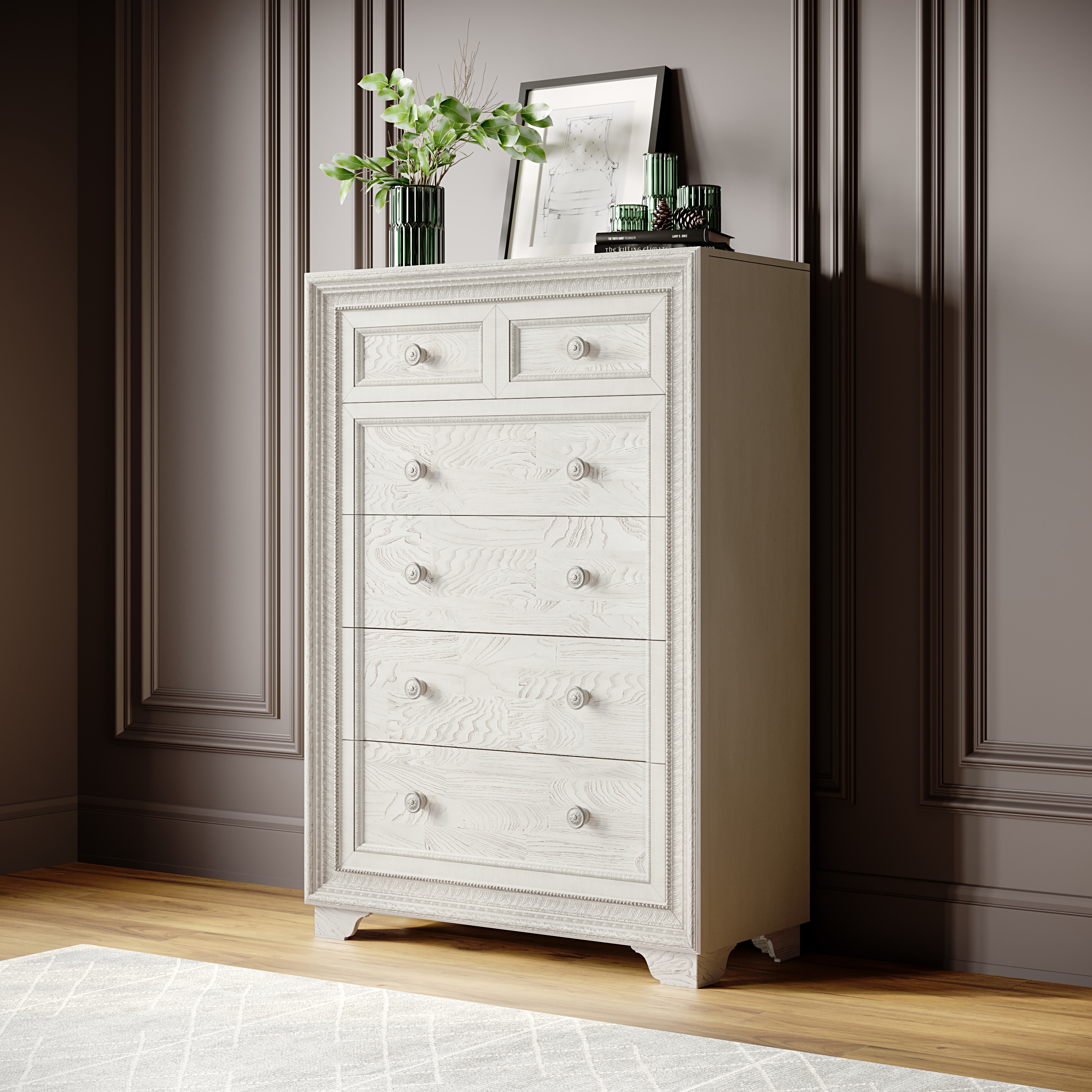 メゾンドドルチェ カリーナPO カットソー F 白 Mdft40601WH PFC Bedroom Camila 6 Drawer Chest P269124S - Pulaski Furniture