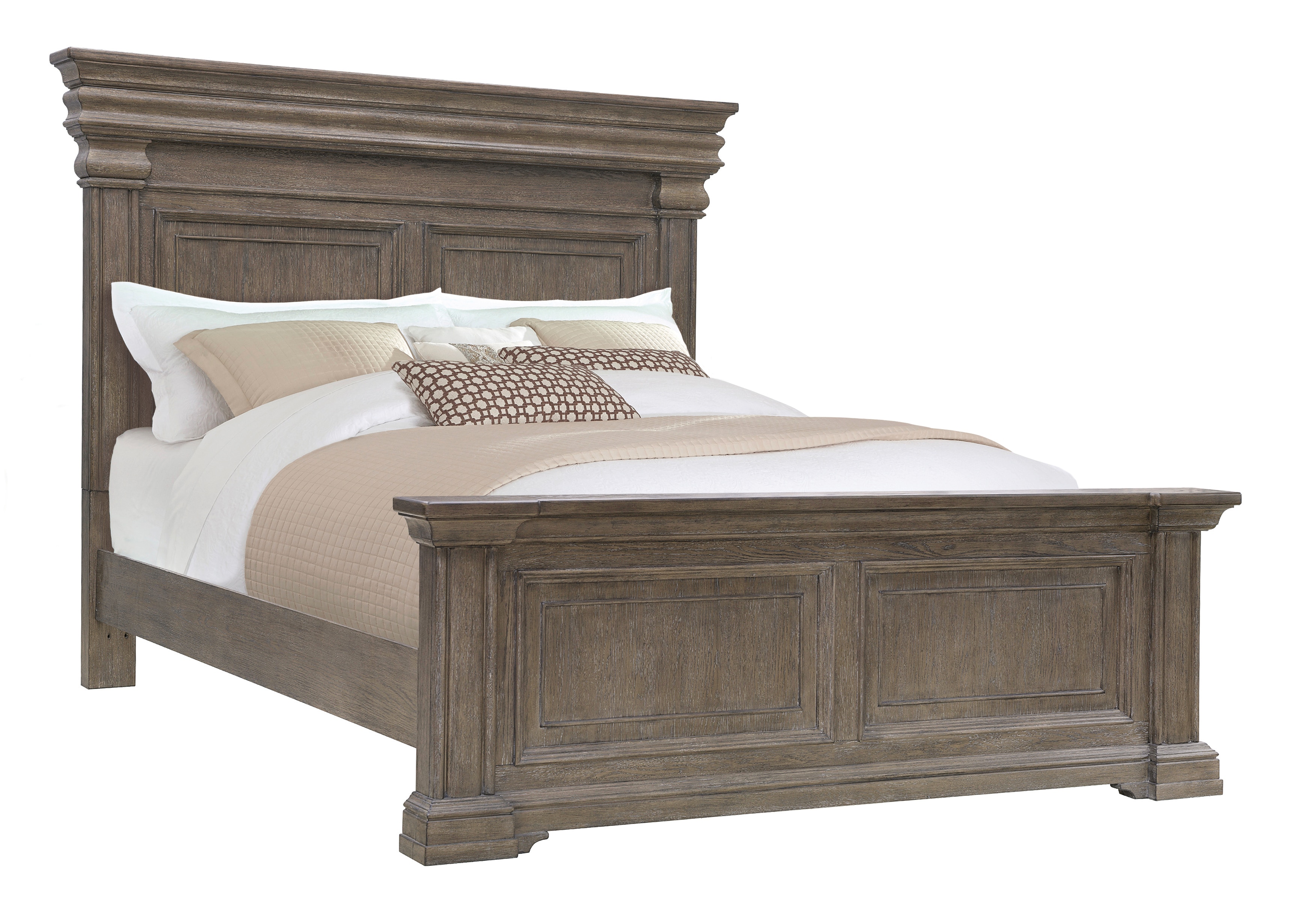 PFC Bedroom Madison Ridge Brown King Bed with Chest Footboard P413