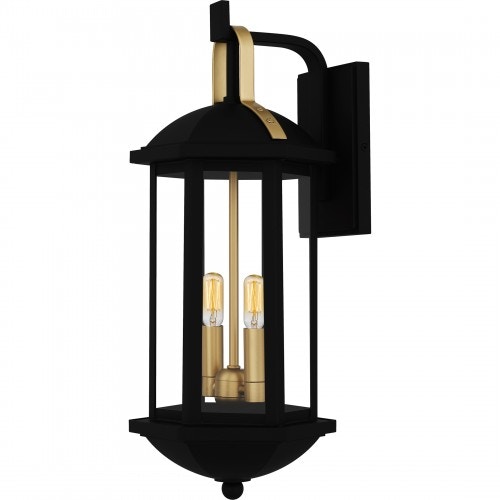 Quoizel Crestfield 2-Light Matte Black Outdoor Wall Lantern CFD8408MBK