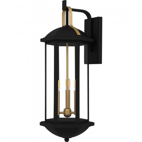 Quoizel Crestfield 3-Light Matte Black Outdoor Wall Lantern CFD8410MBK