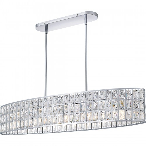  Gibson 5-Light Polished Chrome Linear Chandelier 