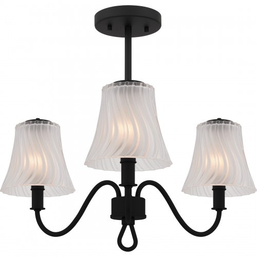 Quoizel McKinney 3-Matte Black Semi-Flush Mount MCK1722MBK