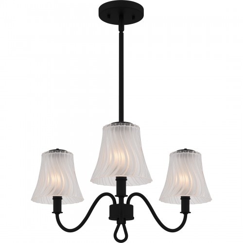 Quoizel McKinney 3-Matte Black Chandelier MCK5022MBK