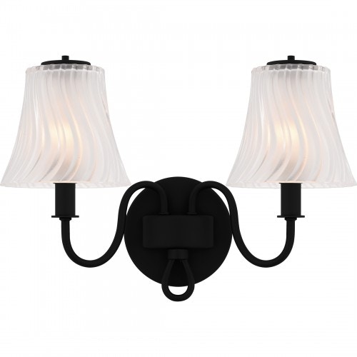 Quoizel McKinney 2-Light Matte Black Bath Light MCK8615MBK