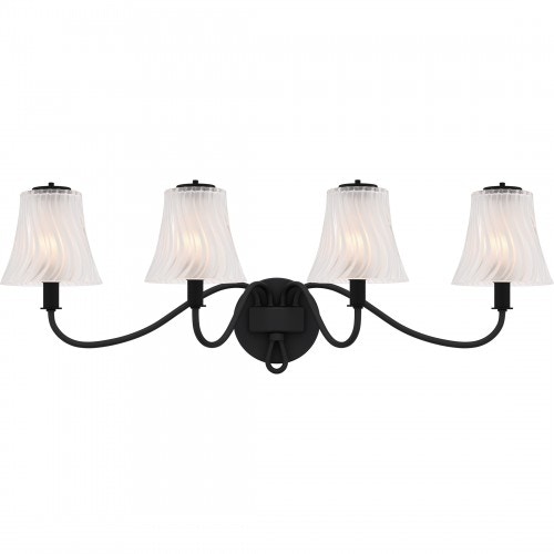 Quoizel McKinney 4-Light Matte Black Bath Light MCK8631MBK