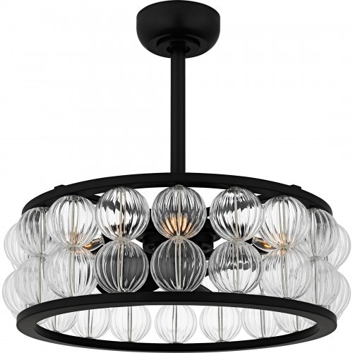  Terrarack 4-Light Matte Black Fan Light 