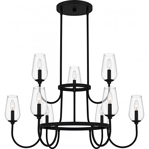  Viscount 9-Light Matte Black Chandelier 
