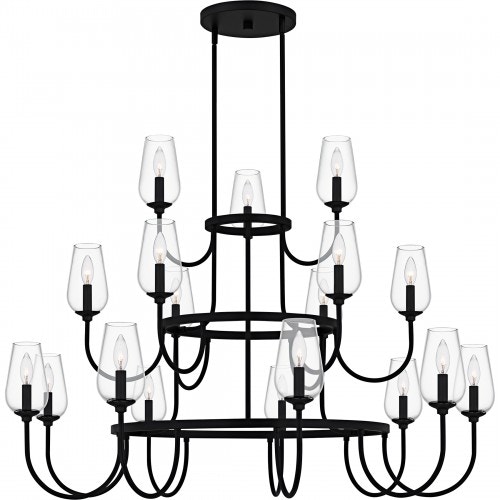  Viscount 18-Light Matte Black Chandelier 