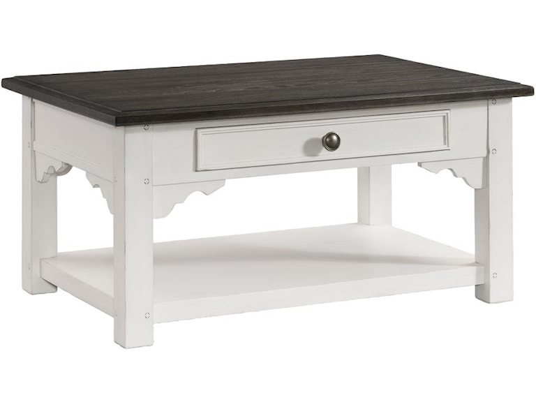 Riverside Grand Haven Feathered White/Rich Charcoal Small Cocktail Table 17201 17201