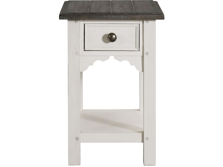 Riverside Grand Haven Feathered White/Rich Charcoal Chairside Table 17212 17212