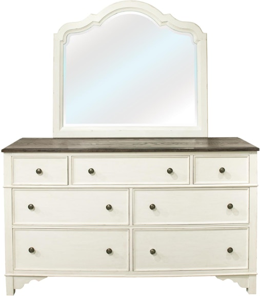 Riverside Grand Haven Feathered White/Rich Charcoal 7 Drawer Dresser 17260 17260