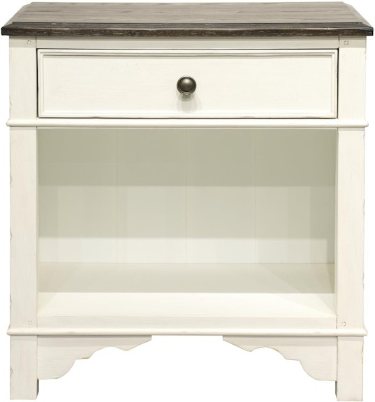 Riverside Grand Haven Feathered White/Rich Charcoal One Drawer Nightstand 17268 17268